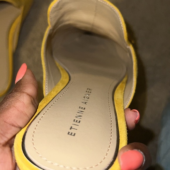 ETIENNE AIGNER ALANA BOW MULE SLIP ON’S IN A GOLDEN SUEDE LEATHER COLOR - Picture 16 of 16